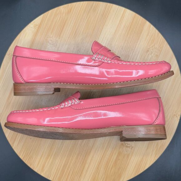 G H Bass & Co. Weejuns Bass Diane Pink Leather Loafers Women’s Sz 8 Preppy - Picture 4 of 12
